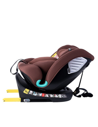 Saphir_Coffee,Scaun Auto Saphir DELUXE BUF BOOF iSIZE Coffee cu Isofix pozitie somn 165 grade rotativ 360 grade 40-150 cm