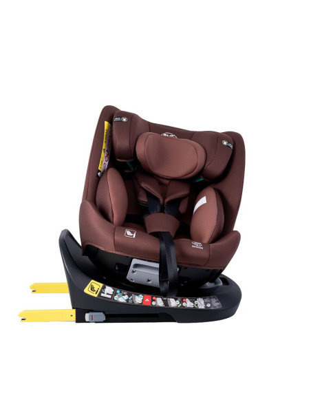 Saphir_Coffee,Scaun Auto Saphir DELUXE BUF BOOF iSIZE Coffee cu Isofix pozitie somn 165 grade rotativ 360 grade 40-150 cm