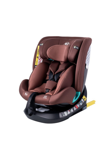 Saphir_Coffee,Scaun Auto Saphir DELUXE BUF BOOF iSIZE Coffee cu Isofix pozitie somn 165 grade rotativ 360 grade 40-150 cm