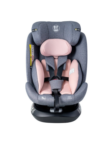 Saphir_Pink,Scaun Auto Saphir DELUXE BUF BOOF iSIZE Pink cu Isofix pozitie somn 165 grade rotativ 360 grade 40-150 cm