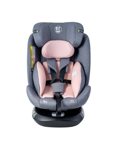 Saphir_Pink,Scaun Auto Saphir DELUXE BUF BOOF iSIZE Pink cu Isofix pozitie somn 165 grade rotativ 360 grade 40-150 cm
