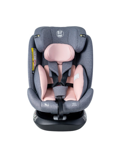 Saphir_Pink,Scaun Auto Saphir DELUXE BUF BOOF iSIZE Pink cu Isofix pozitie somn 165 grade rotativ 360 grade 40-150 cm