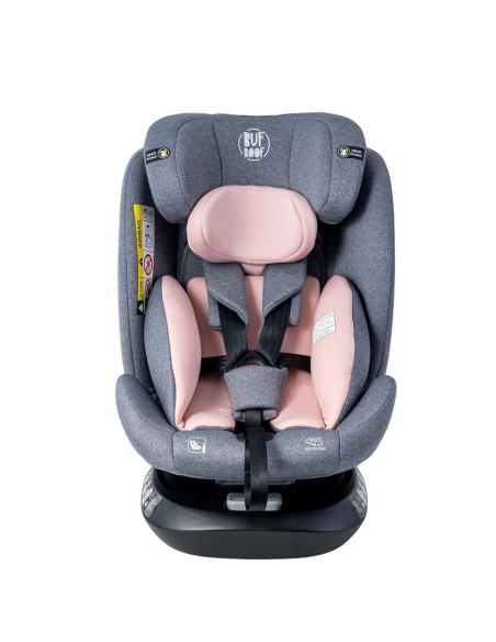 Saphir_Pink,Scaun Auto Saphir DELUXE BUF BOOF iSIZE Pink cu Isofix pozitie somn 165 grade rotativ 360 grade 40-150 cm