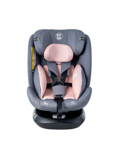 Saphir_Pink,Scaun Auto Saphir DELUXE BUF BOOF iSIZE Pink cu Isofix pozitie somn 165 grade rotativ 360 grade 40-150 cm