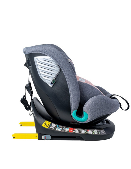Saphir_Pink,Scaun Auto Saphir DELUXE BUF BOOF iSIZE Pink cu Isofix pozitie somn 165 grade rotativ 360 grade 40-150 cm