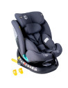 Saphir_Grey,Scaun Auto Saphir DELUXE BUF BOOF iSIZE Grey cu Isofix pozitie somn 165 grade rotativ 360 grade 40-150 cm