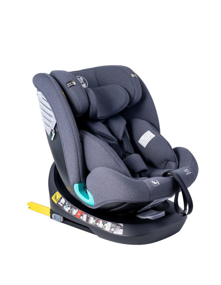 Saphir_Grey,Scaun Auto Saphir DELUXE BUF BOOF iSIZE Grey cu Isofix pozitie somn 165 grade rotativ 360 grade 40-150 cm