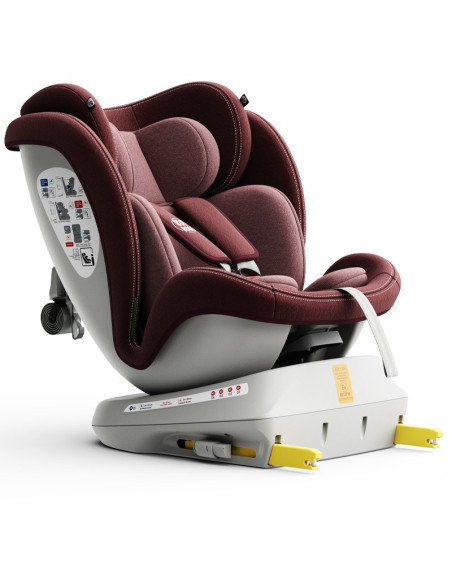 iSizeTWT_Red,Scaun Auto TWT Plus DELUXE BUF BOOF iSIZE Red cu Isofix rotativ 360 grade 40-150 cm