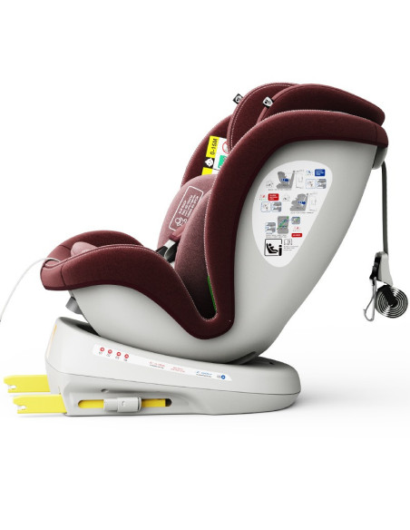 iSizeTWT_Red,Scaun Auto TWT Plus DELUXE BUF BOOF iSIZE Red cu Isofix rotativ 360 grade 40-150 cm