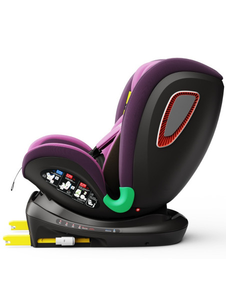 906Platinum_Purple,Scaun auto Platinum Deluxe i-Size Buf Boof cu isofix rotativ 360 grade Top Tether SIPS 40-150 cm 0-36 kg Purp