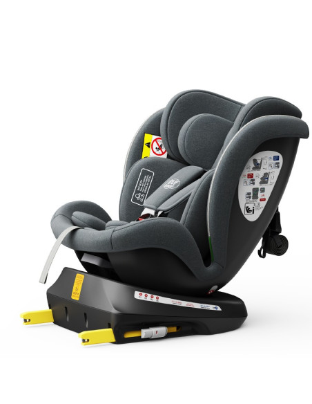 iSizeTWT_Grey,Scaun Auto TWT Plus DELUXE BUF BOOF iSIZE Grey cu Isofix rotativ 360 grade 40-150 cm