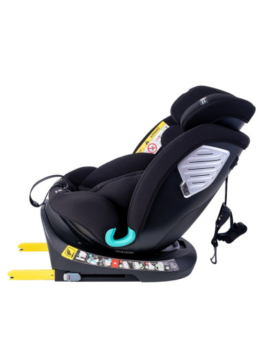 Saphir_Black,Scaun Auto Saphir DELUXE BUF BOOF iSIZE Black cu Isofix pozitie somn 165 grade rotativ 360 grade 40-150 cm