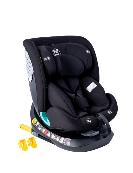 Saphir_Black,Scaun Auto Saphir DELUXE BUF BOOF iSIZE Black cu Isofix pozitie somn 165 grade rotativ 360 grade 40-150 cm
