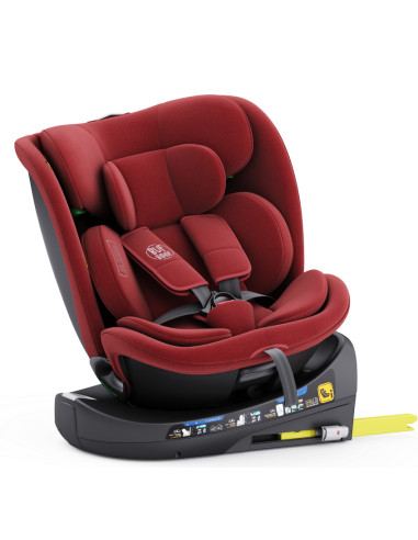 B.Joy_Red,Scaun Auto B-Joy DELUXE BUF BOOF iSIZE Red cu Isofix pozitie somn 155 grade rotativ 360 grade 40-150 cm