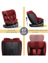 B.Joy_Red,Scaun Auto B-Joy DELUXE BUF BOOF iSIZE Red cu Isofix pozitie somn 155 grade rotativ 360 grade 40-150 cm