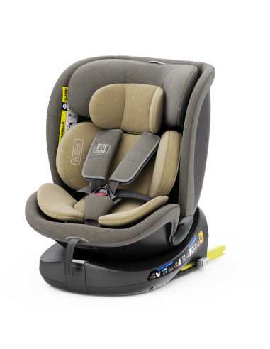 B.Joy_LightBrown,Scaun Auto B-Joy DELUXE BUF BOOF iSIZE LightBrown cu Isofix pozitie somn 155 grade rotativ 360 grade 40-150 cm