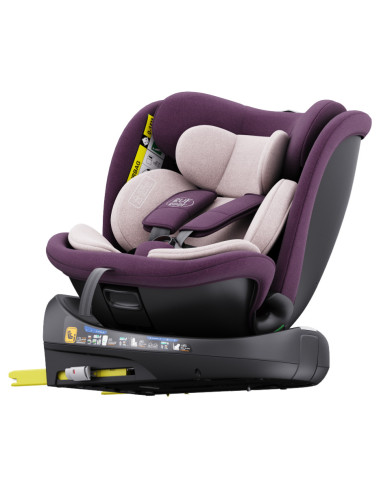 B.Joy_Purple,Scaun Auto B-Joy DELUXE BUF BOOF iSIZE Purple cu Isofix pozitie somn 155 grade rotativ 360 grade 40-150 cm
