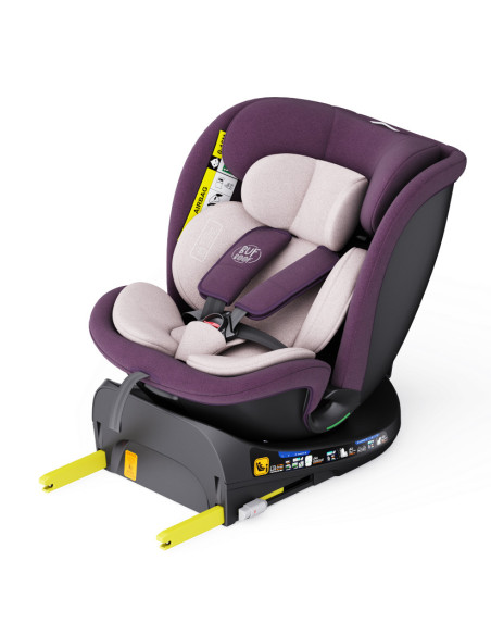 B.Joy_Purple,Scaun Auto B-Joy DELUXE BUF BOOF iSIZE Purple cu Isofix pozitie somn 155 grade rotativ 360 grade 40-150 cm
