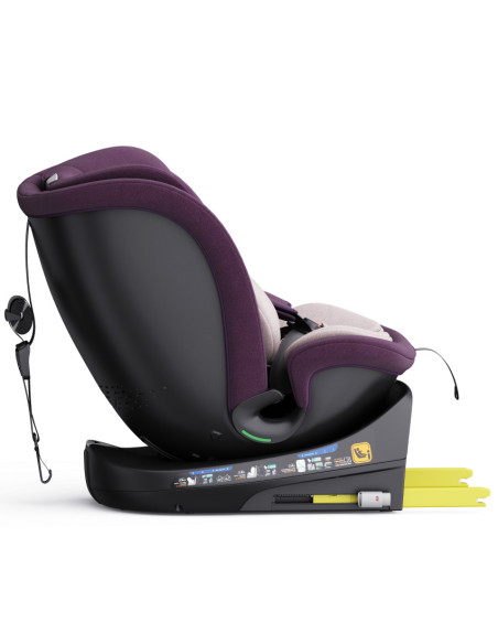 B.Joy_Purple,Scaun Auto B-Joy DELUXE BUF BOOF iSIZE Purple cu Isofix pozitie somn 155 grade rotativ 360 grade 40-150 cm