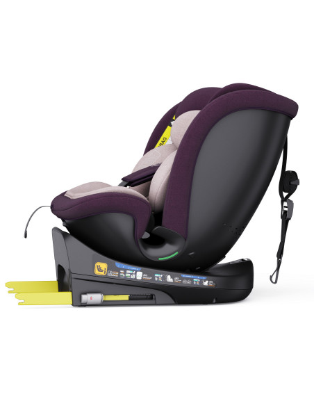 B.Joy_Purple,Scaun Auto B-Joy DELUXE BUF BOOF iSIZE Purple cu Isofix pozitie somn 155 grade rotativ 360 grade 40-150 cm