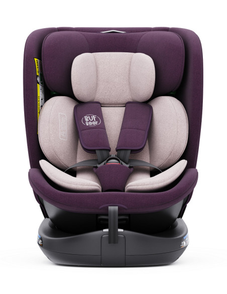 B.Joy_Purple,Scaun Auto B-Joy DELUXE BUF BOOF iSIZE Purple cu Isofix pozitie somn 155 grade rotativ 360 grade 40-150 cm