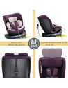 B.Joy_Purple,Scaun Auto B-Joy DELUXE BUF BOOF iSIZE Purple cu Isofix pozitie somn 155 grade rotativ 360 grade 40-150 cm