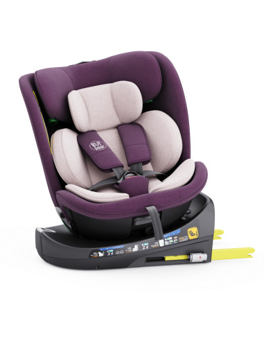 B.Joy_Purple,Scaun Auto B-Joy DELUXE BUF BOOF iSIZE Purple cu Isofix pozitie somn 155 grade rotativ 360 grade 40-150 cm