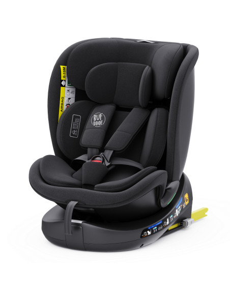 B.Joy_Black,Scaun Auto B-Joy DELUXE BUF BOOF iSIZE Black cu Isofix pozitie somn 155 grade rotativ 360 grade 40-150 cm