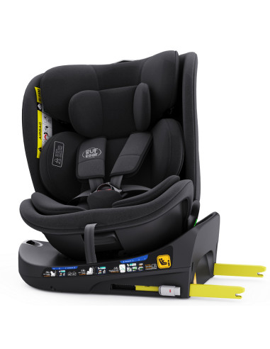 B.Joy_Black,Scaun Auto B-Joy DELUXE BUF BOOF iSIZE Black cu Isofix pozitie somn 155 grade rotativ 360 grade 40-150 cm
