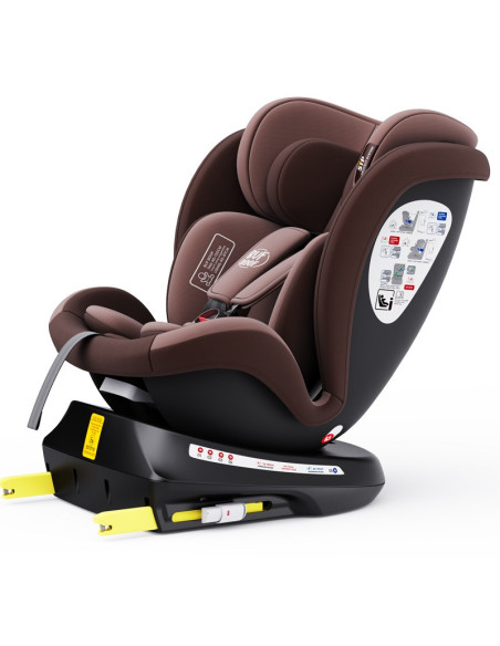 iSizeTWT_Coffee,Scaun Auto TWT Plus DELUXE BUF BOOF iSIZE Coffee cu Isofix rotativ 360 grade 40-150 cm