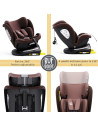 iSizeTWT_Coffee,Scaun Auto TWT Plus DELUXE BUF BOOF iSIZE Coffee cu Isofix rotativ 360 grade 40-150 cm