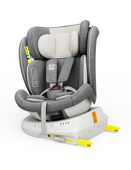 iSizeTWT_CreamGrey,Scaun Auto TWT Plus DELUXE BUF BOOF iSIZE CreamGrey cu Isofix rotativ 360 grade 40-150 cm