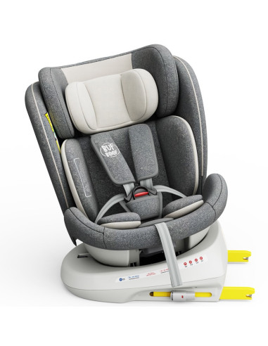 iSizeTWT_CreamGrey,Scaun Auto TWT Plus DELUXE BUF BOOF iSIZE CreamGrey cu Isofix rotativ 360 grade 40-150 cm