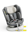 iSizeTWT_CreamGrey,Scaun Auto TWT Plus DELUXE BUF BOOF iSIZE CreamGrey cu Isofix rotativ 360 grade 40-150 cm
