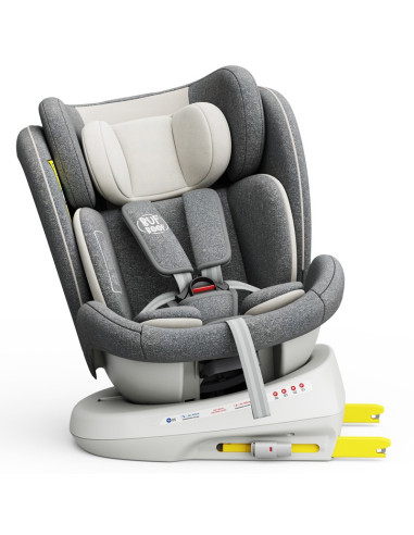 iSizeTWT_CreamGrey,Scaun Auto TWT Plus DELUXE BUF BOOF iSIZE CreamGrey cu Isofix rotativ 360 grade 40-150 cm