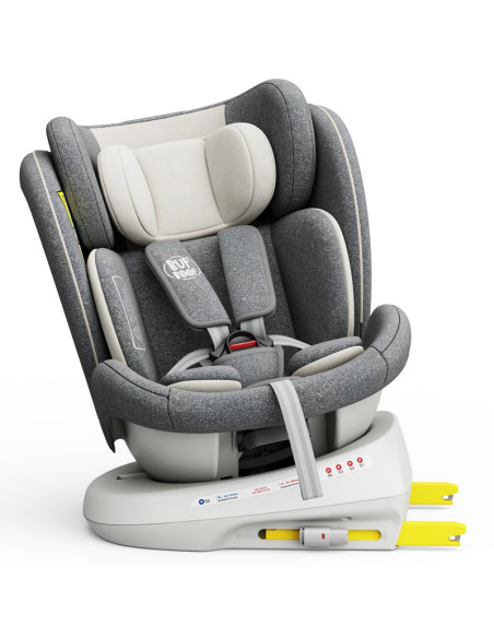 iSizeTWT_CreamGrey,Scaun Auto TWT Plus DELUXE BUF BOOF iSIZE CreamGrey cu Isofix rotativ 360 grade 40-150 cm