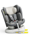 iSizeTWT_CreamGrey,Scaun Auto TWT Plus DELUXE BUF BOOF iSIZE CreamGrey cu Isofix rotativ 360 grade 40-150 cm