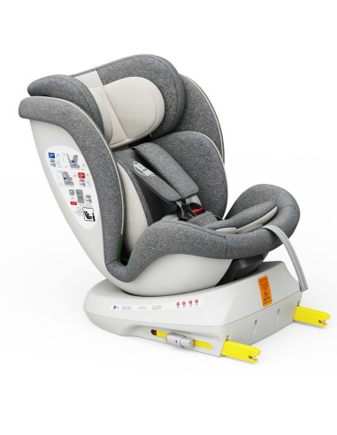 iSizeTWT_CreamGrey,Scaun Auto TWT Plus DELUXE BUF BOOF iSIZE CreamGrey cu Isofix rotativ 360 grade 40-150 cm