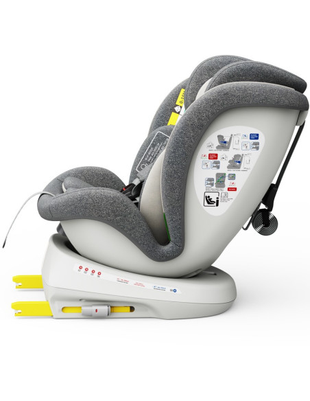 iSizeTWT_CreamGrey,Scaun Auto TWT Plus DELUXE BUF BOOF iSIZE CreamGrey cu Isofix rotativ 360 grade 40-150 cm