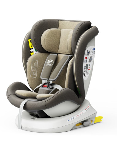 iSizeTWT_LightBrown,Scaun Auto TWT Plus DELUXE BUF BOOF iSIZE LightBrown cu Isofix rotativ 360 grade 40-150 cm