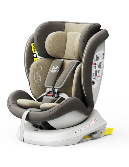 iSizeTWT_LightBrown,Scaun Auto TWT Plus DELUXE BUF BOOF iSIZE LightBrown cu Isofix rotativ 360 grade 40-150 cm