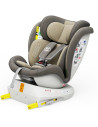 iSizeTWT_LightBrown,Scaun Auto TWT Plus DELUXE BUF BOOF iSIZE LightBrown cu Isofix rotativ 360 grade 40-150 cm