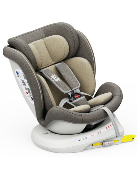 iSizeTWT_LightBrown,Scaun Auto TWT Plus DELUXE BUF BOOF iSIZE LightBrown cu Isofix rotativ 360 grade 40-150 cm