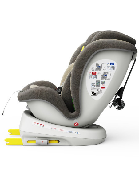 iSizeTWT_LightBrown,Scaun Auto TWT Plus DELUXE BUF BOOF iSIZE LightBrown cu Isofix rotativ 360 grade 40-150 cm