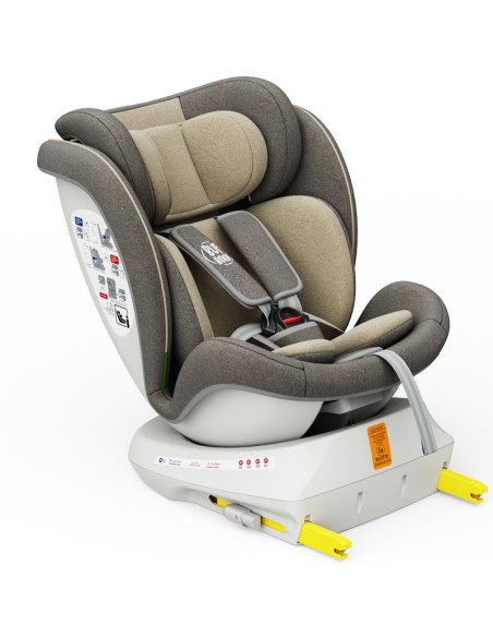 iSizeTWT_LightBrown,Scaun Auto TWT Plus DELUXE BUF BOOF iSIZE LightBrown cu Isofix rotativ 360 grade 40-150 cm