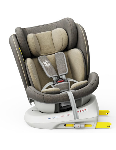 iSizeTWT_LightBrown,Scaun Auto TWT Plus DELUXE BUF BOOF iSIZE LightBrown cu Isofix rotativ 360 grade 40-150 cm