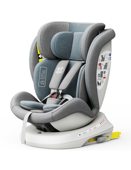 iSizeTWT_LightBlue,Scaun Auto TWT Plus DELUXE BUF BOOF iSIZE LightBlue cu Isofix rotativ 360 grade 40-150 cm