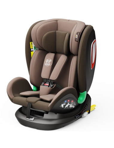 906Platinum_Coffee,Scaun auto Platinum Deluxe i-Size Buf Boof cu isofix rotativ 360 grade Top Tether SIPS 40-150 cm 0-36 kg Coff