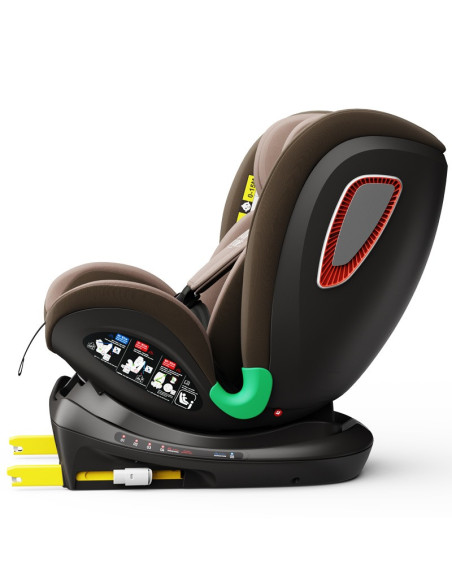 906Platinum_Coffee,Scaun auto Platinum Deluxe i-Size Buf Boof cu isofix rotativ 360 grade Top Tether SIPS 40-150 cm 0-36 kg Coff