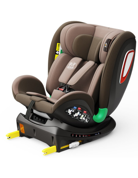 906Platinum_Coffee,Scaun auto Platinum Deluxe i-Size Buf Boof cu isofix rotativ 360 grade Top Tether SIPS 40-150 cm 0-36 kg Coff
